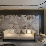 Warm Sand Leather Sofa Set with Natural Wood Veneer & Curved Silhouette